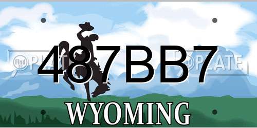 487BB7 Wyoming License Plate