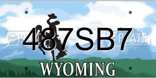 487SB7 Wyoming License Plate