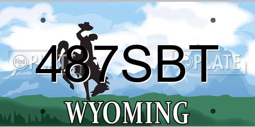 487SBT Wyoming License Plate