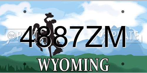 4887ZM Wyoming License Plate