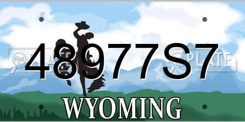 48977S7 Wyoming License Plate