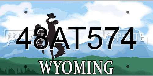 48AT574 Wyoming License Plate