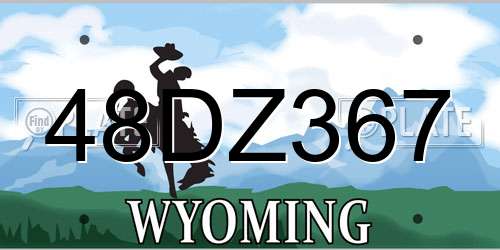 48DZ367 Wyoming License Plate