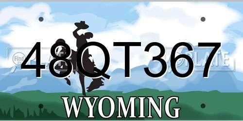 48QT367 Wyoming License Plate