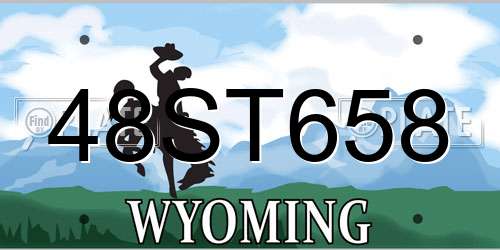 48ST658 Wyoming License Plate