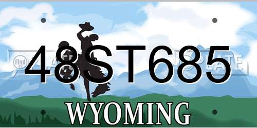 48ST685 Wyoming License Plate