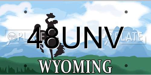 48UNV Wyoming License Plate