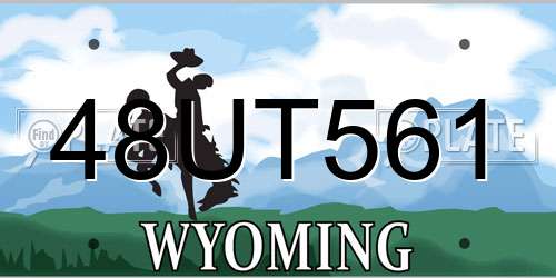 48UT561 Wyoming License Plate