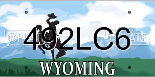 492LC6 Wyoming License Plate