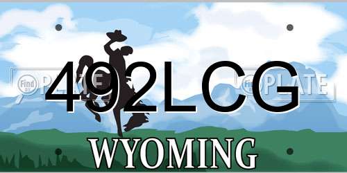 492LCG Wyoming License Plate