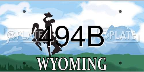 494B Wyoming License Plate