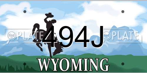 494J Wyoming License Plate