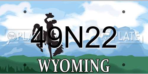 49N22 Wyoming License Plate