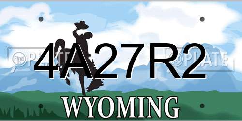 4A27R2 Wyoming License Plate