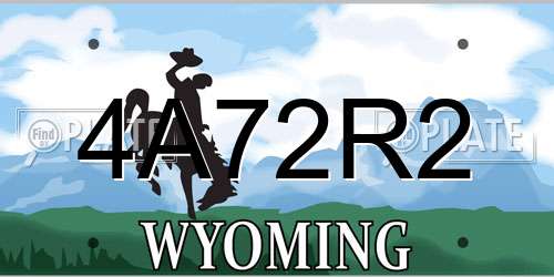 4A72R2 Wyoming License Plate