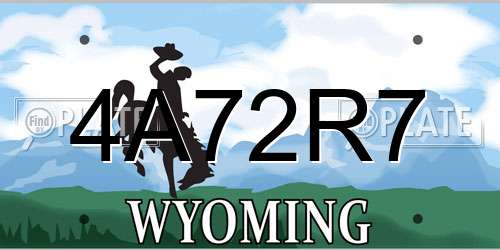4A72R7 Wyoming License Plate