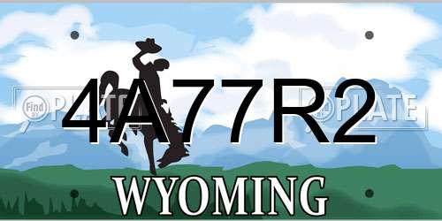 4A77R2 Wyoming License Plate