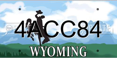 4ACC84 Wyoming License Plate