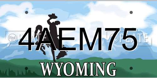 4AEM75 Wyoming License Plate
