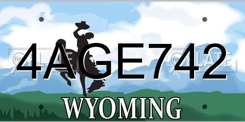 4AGE742 Wyoming License Plate