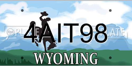 4AIT98 Wyoming License Plate