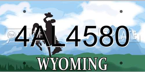 4AL4580 Wyoming License Plate