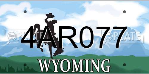 4AR077 Wyoming License Plate