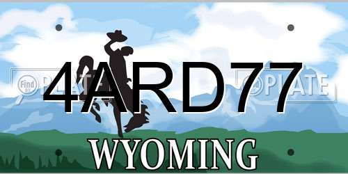4ARD77 Wyoming License Plate