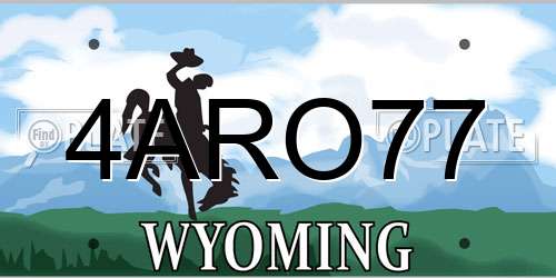 4ARO77 Wyoming License Plate