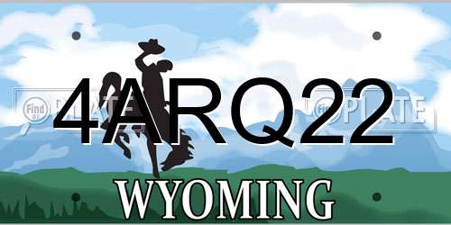 4ARQ22 Wyoming License Plate