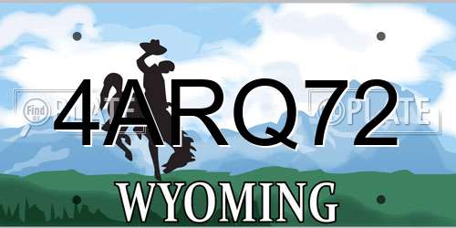 4ARQ72 Wyoming License Plate