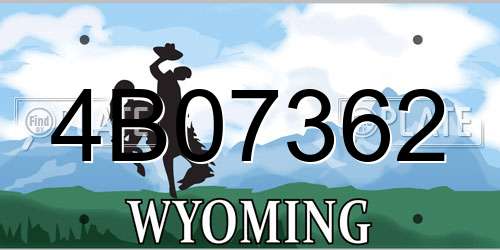 4B07362 Wyoming License Plate