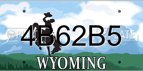 4B62B5 Wyoming License Plate