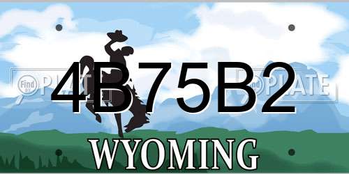 4B75B2 Wyoming License Plate