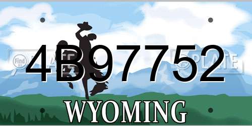 4B97752 Wyoming License Plate