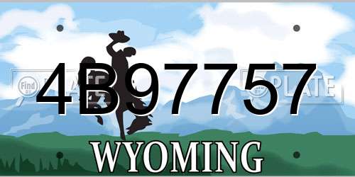 4B97757 Wyoming License Plate