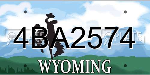 4BA2574 Wyoming License Plate