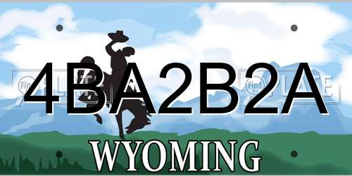 4BA2B2A Wyoming License Plate