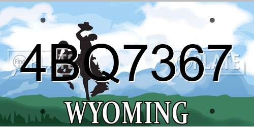 4BQ7367 Wyoming License Plate