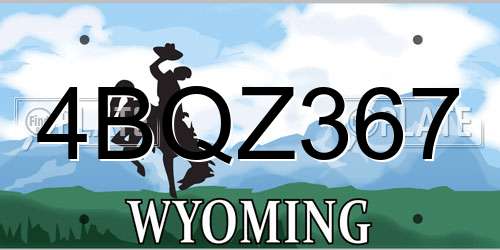 4BQZ367 Wyoming License Plate