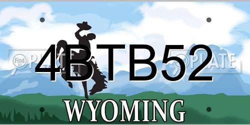 4BTB52 Wyoming License Plate