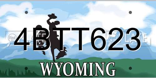 4BTT623 Wyoming License Plate