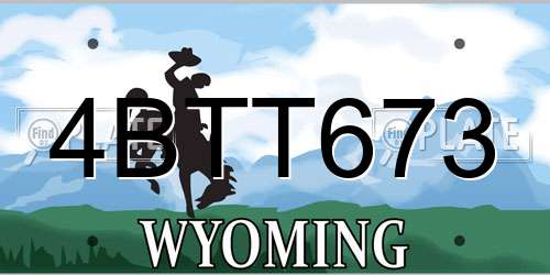4BTT673 Wyoming License Plate