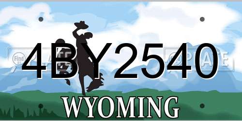 4BY2540 Wyoming License Plate