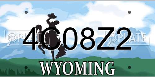 4C08Z2 Wyoming License Plate