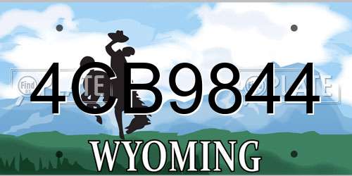 4CB9844 Wyoming License Plate