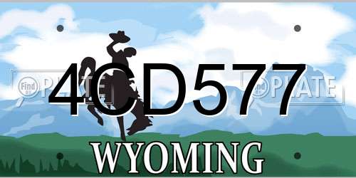 4CD577 Wyoming License Plate
