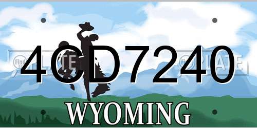 4CD7240 Wyoming License Plate