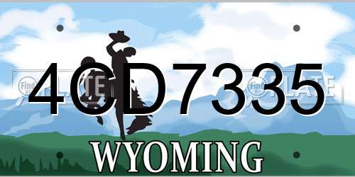 4CD7335 Wyoming License Plate