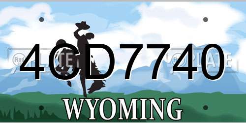 4CD7740 Wyoming License Plate